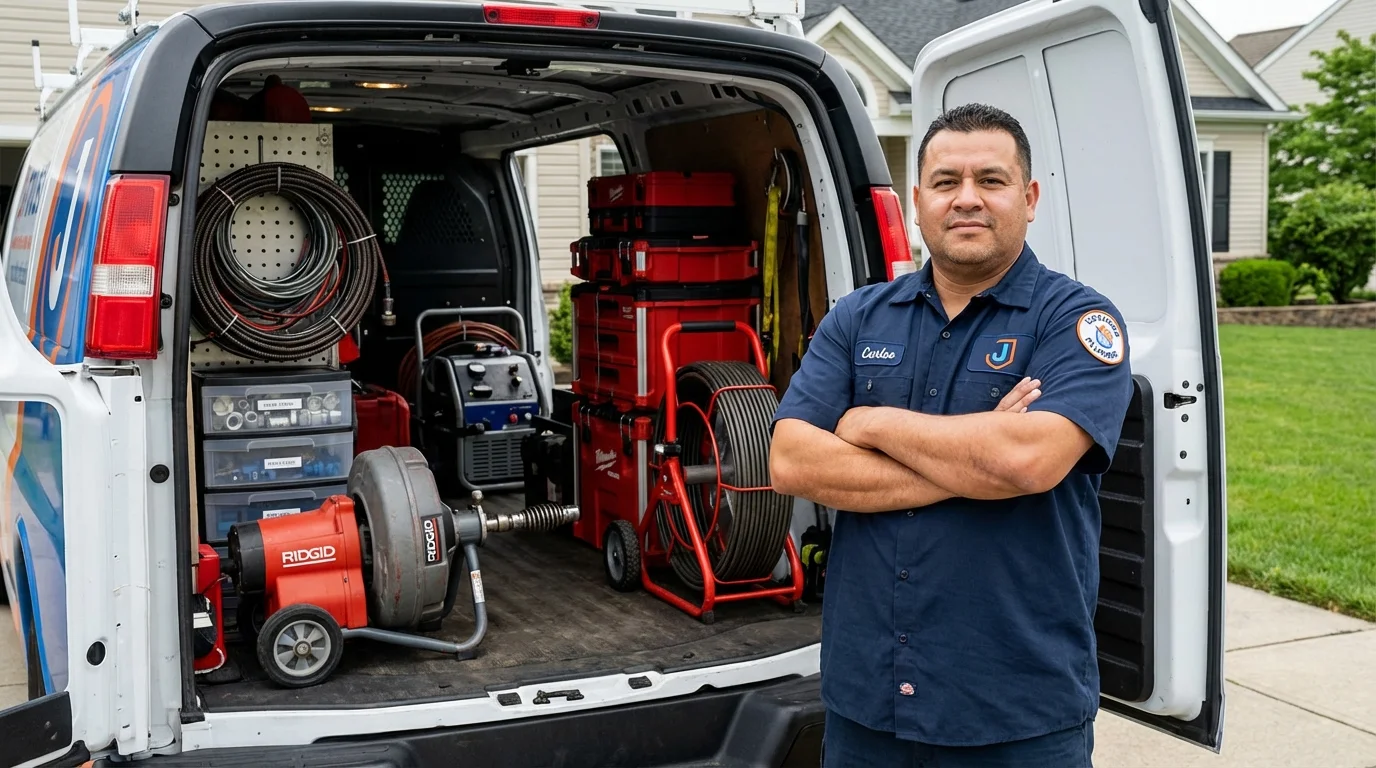 Professional drain cleaning equipment and Johns Plumbing LLC plumber in Folkston