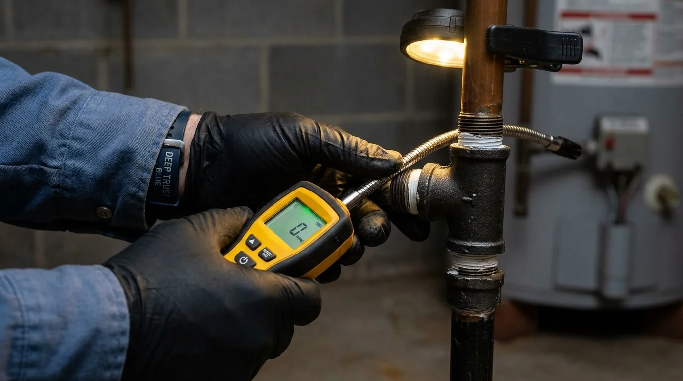 Gas leak detection with electronic sniffer by Johns Plumbing LLC in Folkston